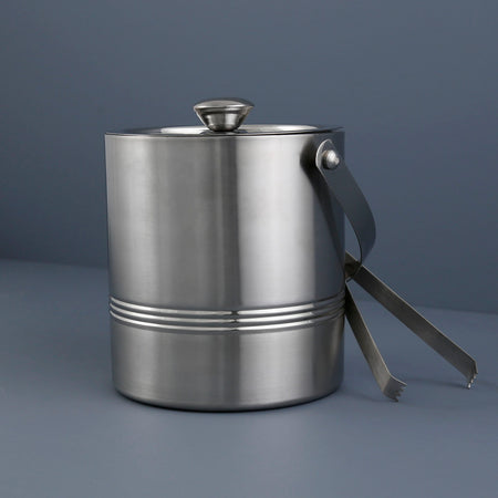 Bel-Air Stainless Double Wall Ice Bucket w/ Tongs
