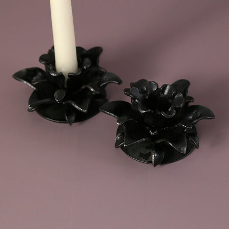 Forged Floral Candlesticks (Pair)