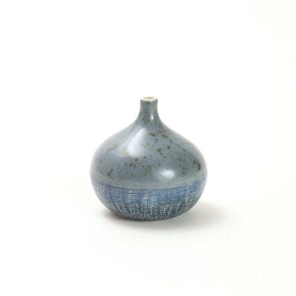 Porcelain Mini Bud Vase / Blue Dip