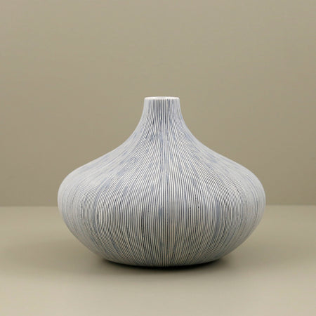 Monique Porcelain Vase / Stripe Blue
