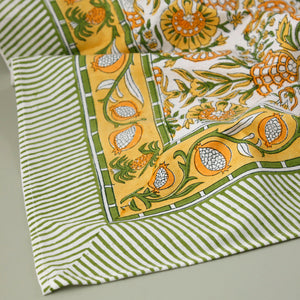 Caroline Marigold Block Print Tablecloths