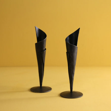 Forged Cone Candlesticks (Pair)