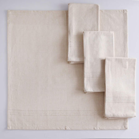 Hand-Woven Heavyweight Cotton Dinner Napkins / 4pc Whipped Cream