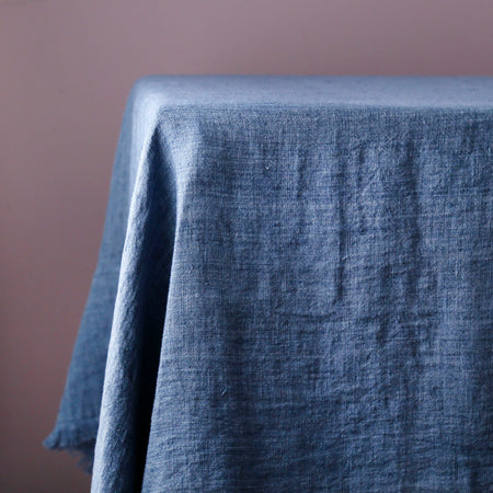 Stonewashed Linen Tablecloth / Denim