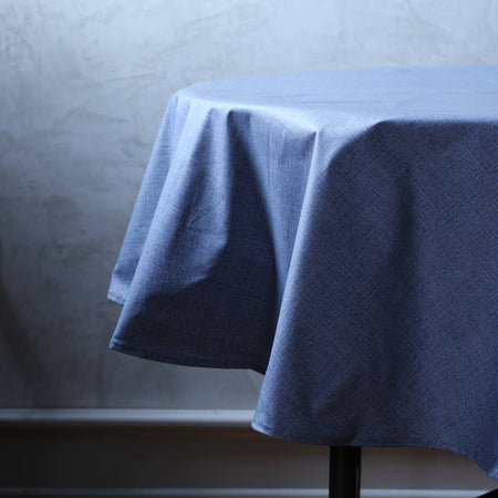 Laminated Cotton Round Tablecloth / Denim