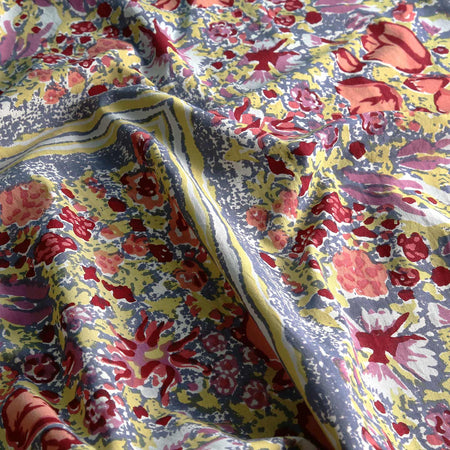 Jardin Red Grey Block Print Rectangle Tablecloths