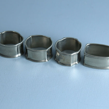 Classic Pewter Napkin Rings / Set of 4