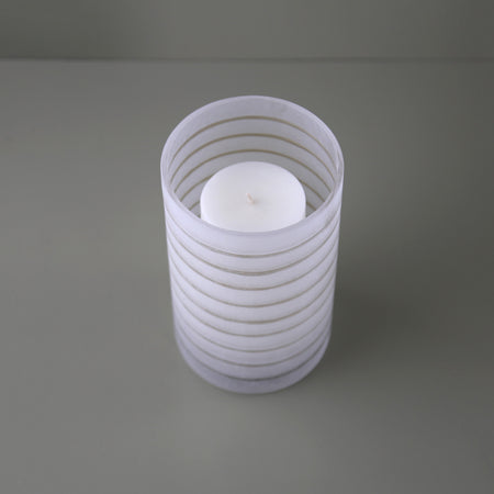 Frosted Glass Hurricane Candle Holder