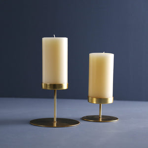 Gold Pillar Candle Holder / Tall