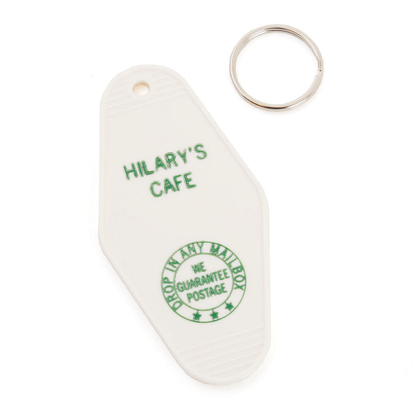 Pop Culture Hotel Key Chain / Hilary's Cafe