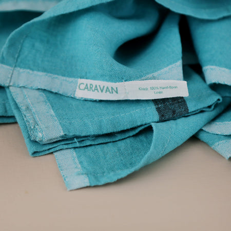 Laundered Linen Napkin Set / Aqua Charcoal