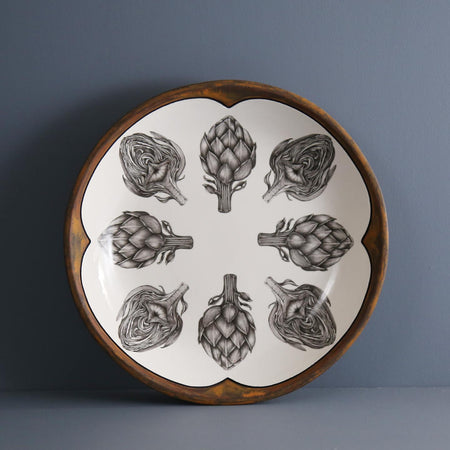 Laura Zindel Small Round Platter / Artichokes