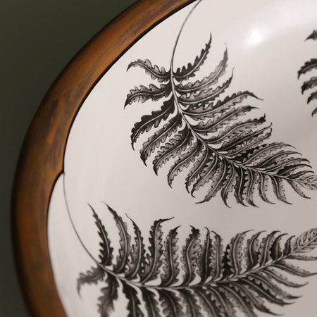 Laura Zindel 15" Pasta Bowl / Wood Fern