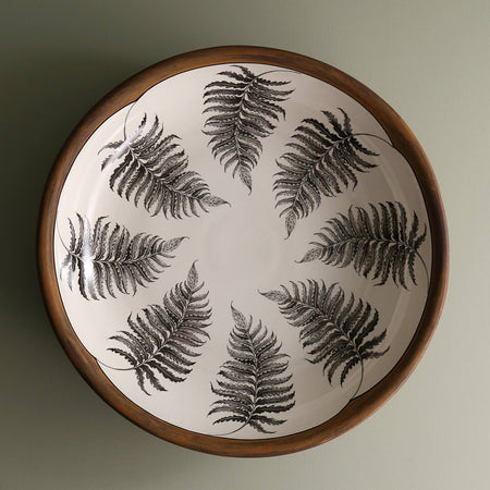 Laura Zindel 15" Pasta Bowl / Wood Fern