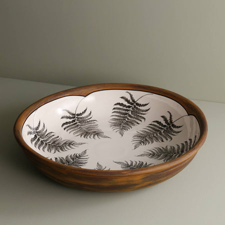 Laura Zindel 15" Pasta Bowl / Wood Fern