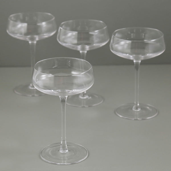 Ribbed Optic Martini Glass / Set of 4 + sett – One Mercantile / Sett
