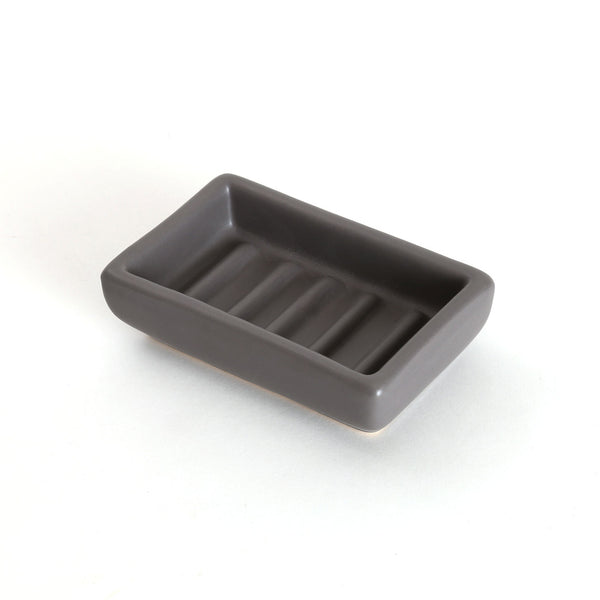 Luna Ceramic Soap Dish / Charcoal