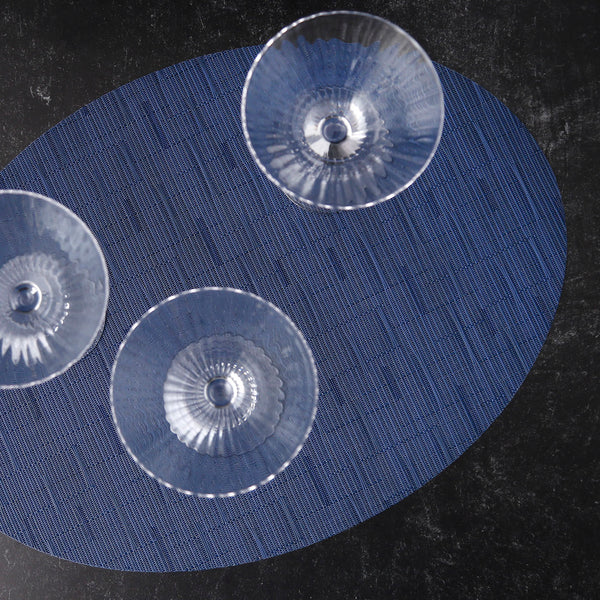 Chilewich Vinyl Placemats / Bamboo Lapis Oval