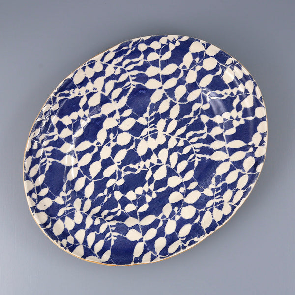 Terrafirma Banquet Oval Platter / Aspen / Cobalt