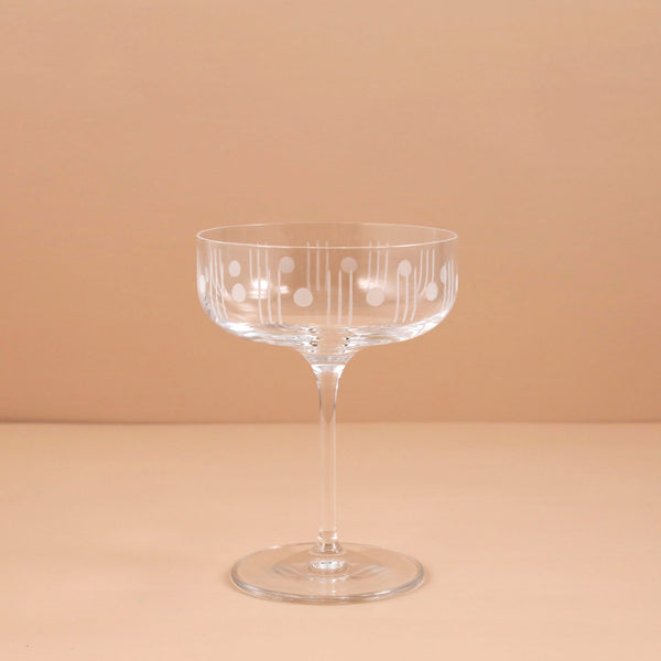 Mid-Century Modern Etched Martini Coupe