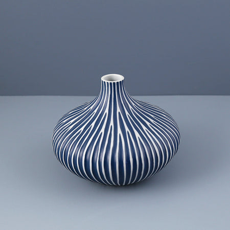 Monique Porcelain Vase / Blue Channels