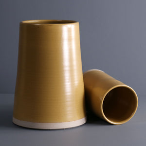 W/R/F Thrown Ceramic Vases / Mustard