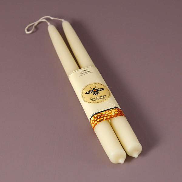 Big Dipper Beeswax Taper Candles / 12" Ivory