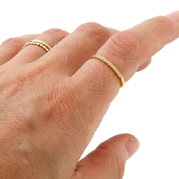 Stacking Ring / Gold Pavé