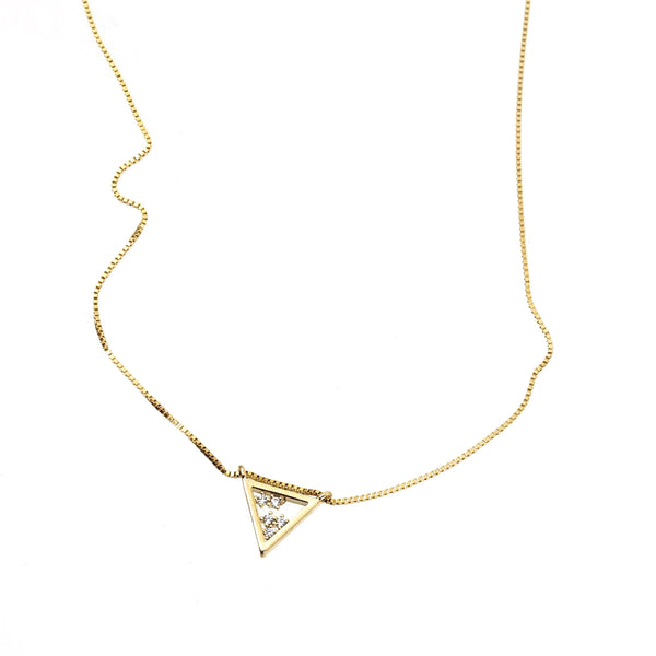 Pavé Gold Triangle Necklace