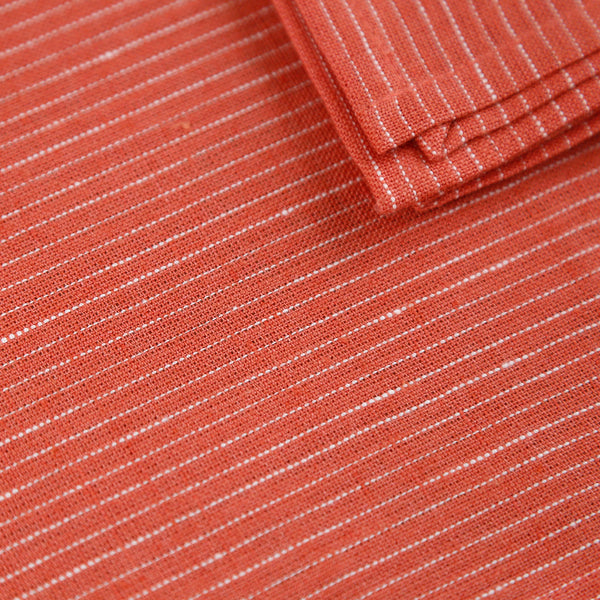 Linen Pinstripe Napkin 4pc Set / Clay FINAL SALE
