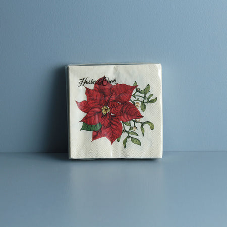 Hester & Cook Paper Cocktail Napkins / Poinsettia