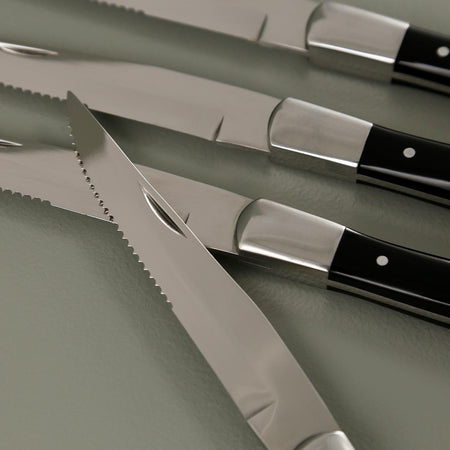 Provencal Serrated Steak Knife Set / Black
