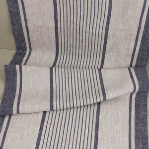 Provence Indigo on Natural Linen Table Runners