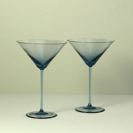 Quinn Optic Martini Glasses / Ocean / Set of 2