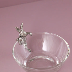 Pewter & Glass Dip Bowl / Bunny
