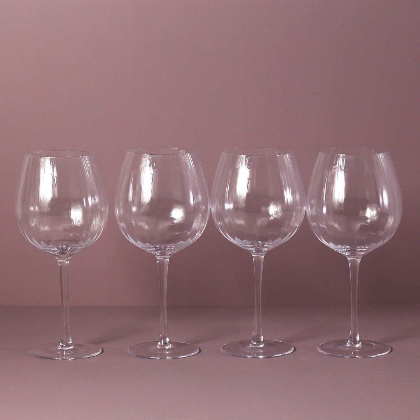 Ribbed Optic Wine Glasses Set of 4, Size: One Size