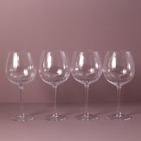 Ribbed Optic Wine Glass / Set of 4