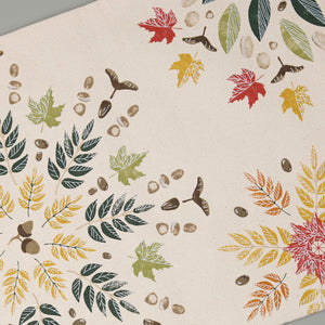 Fall Foliage Cotton Table Runner / 14" x 72"