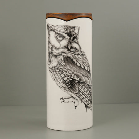 Laura Zindel Canister Vase / Large / Screech Owl