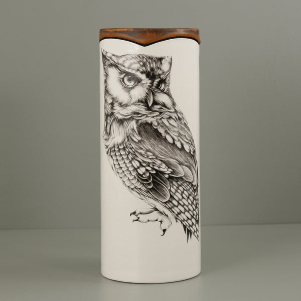Laura Zindel Canister Vase / Large / Screech Owl