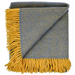 Highland Herringbone Wool Throw Blanket / Navy Gold