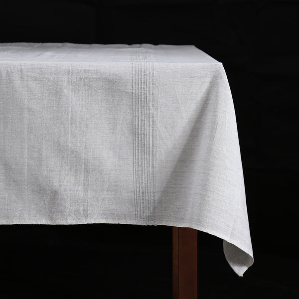 Hand Woven Heavyweight Cotton Table Cloth / Sea Salt