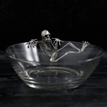 Pewter & Glass Candy Dish / Skeleton