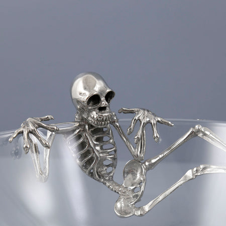 Pewter & Glass Candy Dish / Skeleton