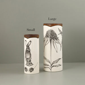 Laura Zindel Canister Vase / Large / Screech Owl