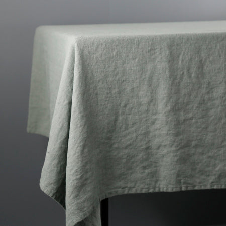 Terra Linen Rectangle Tablecloths / Spa Green