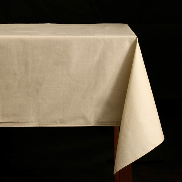 Laminated Cotton Rectangle Tablecloth / Sand