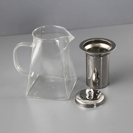 Square Glass Teapot With Infuser & Lid / Small