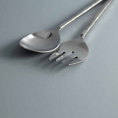 Azura Hammered Stainless Salad Server Set