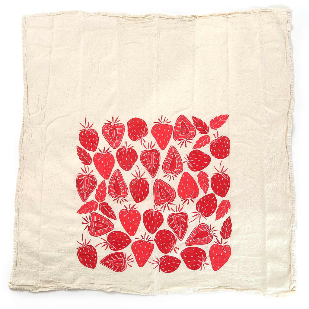 Noon Designs Organic Kitchen Towel / Strawberry